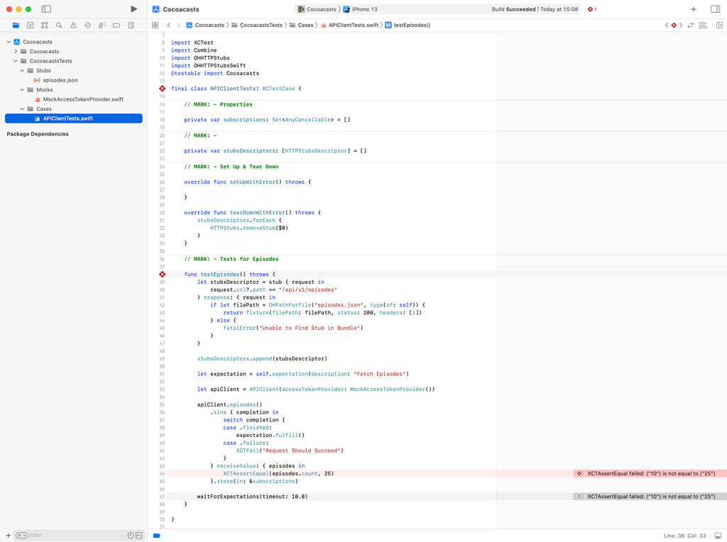 Stubbing the Cocoacasts API