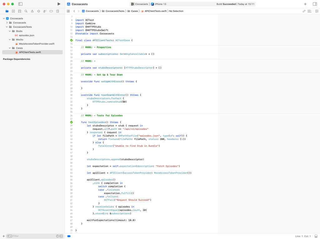 Stubbing the Cocoacasts API
