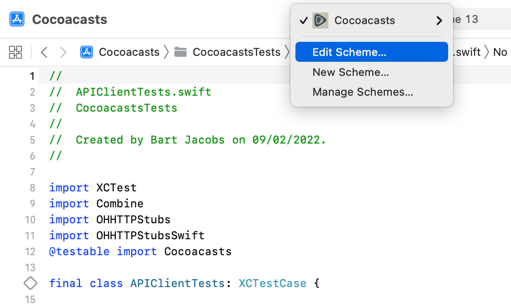 Enabling Code Coverage in Xcode