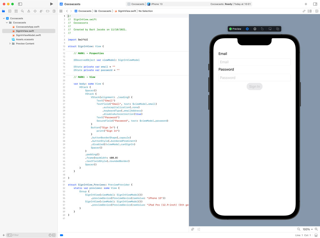 Conforming the View Model to the ObservableObject Protocol