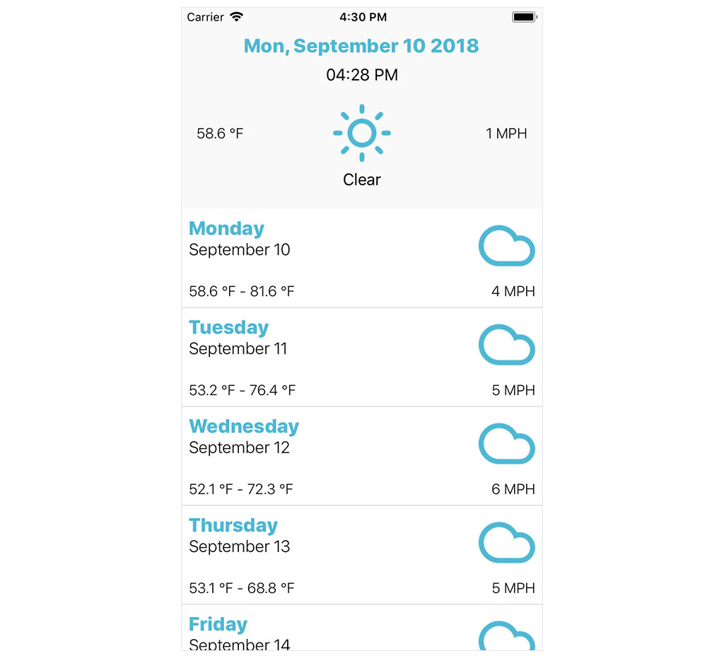 Populating the Week View Controller