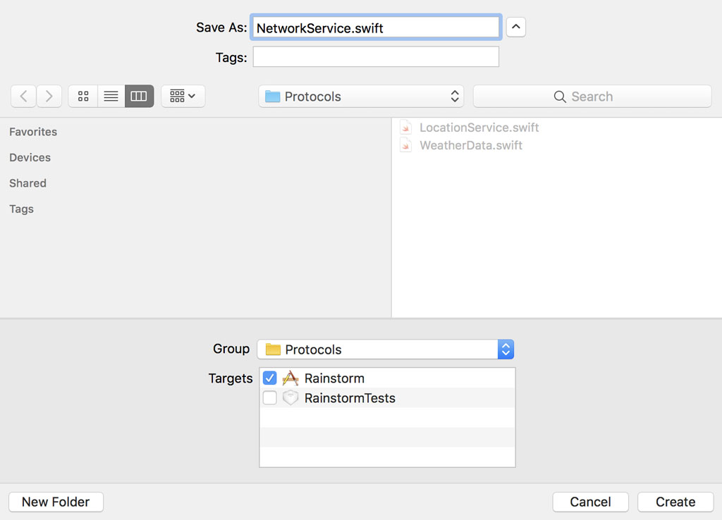 Creating the Network Service Protocol