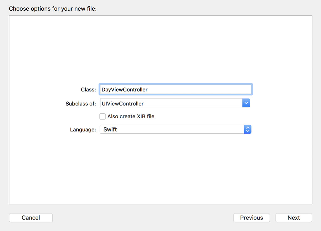 Creating the Day View Controller