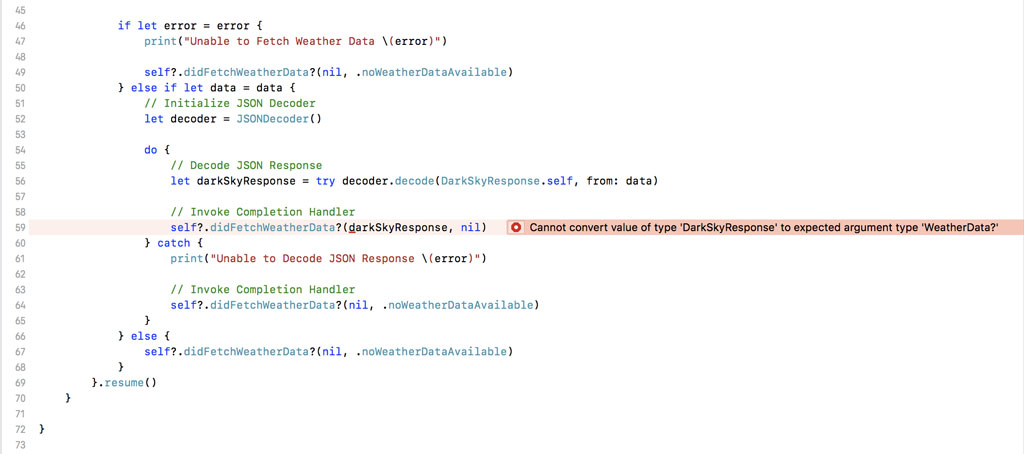 The compiler doesn't like this.