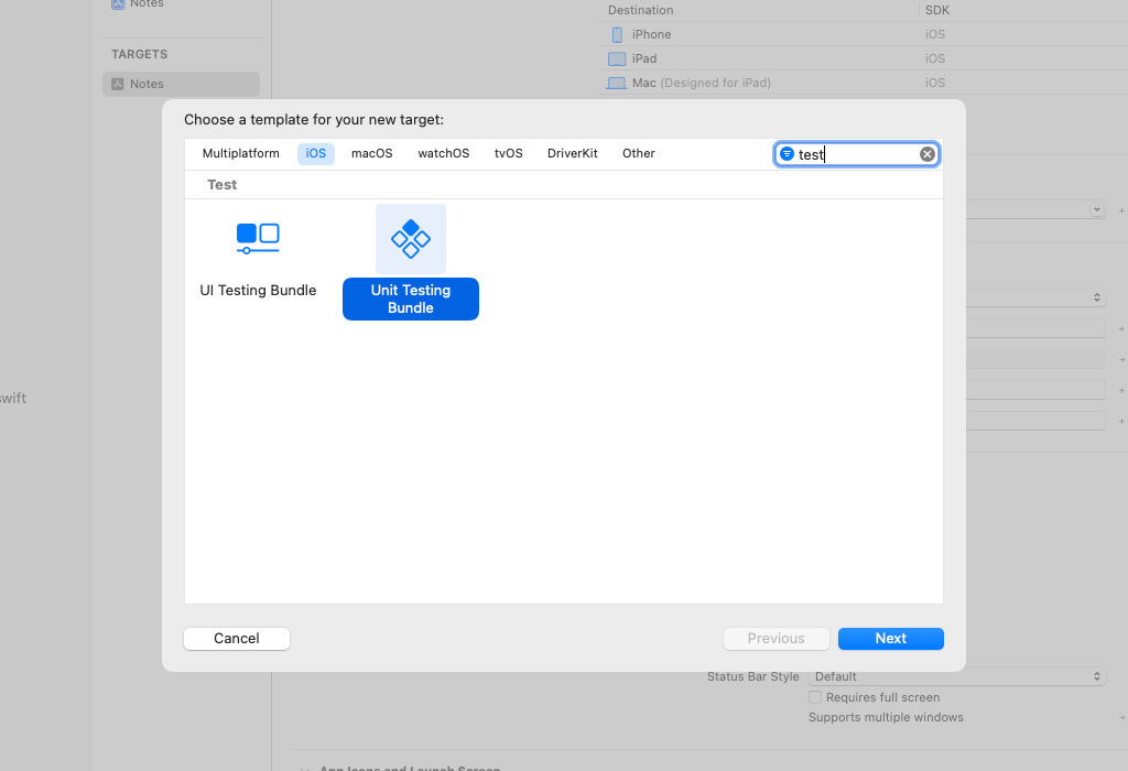 Adding a Test Target