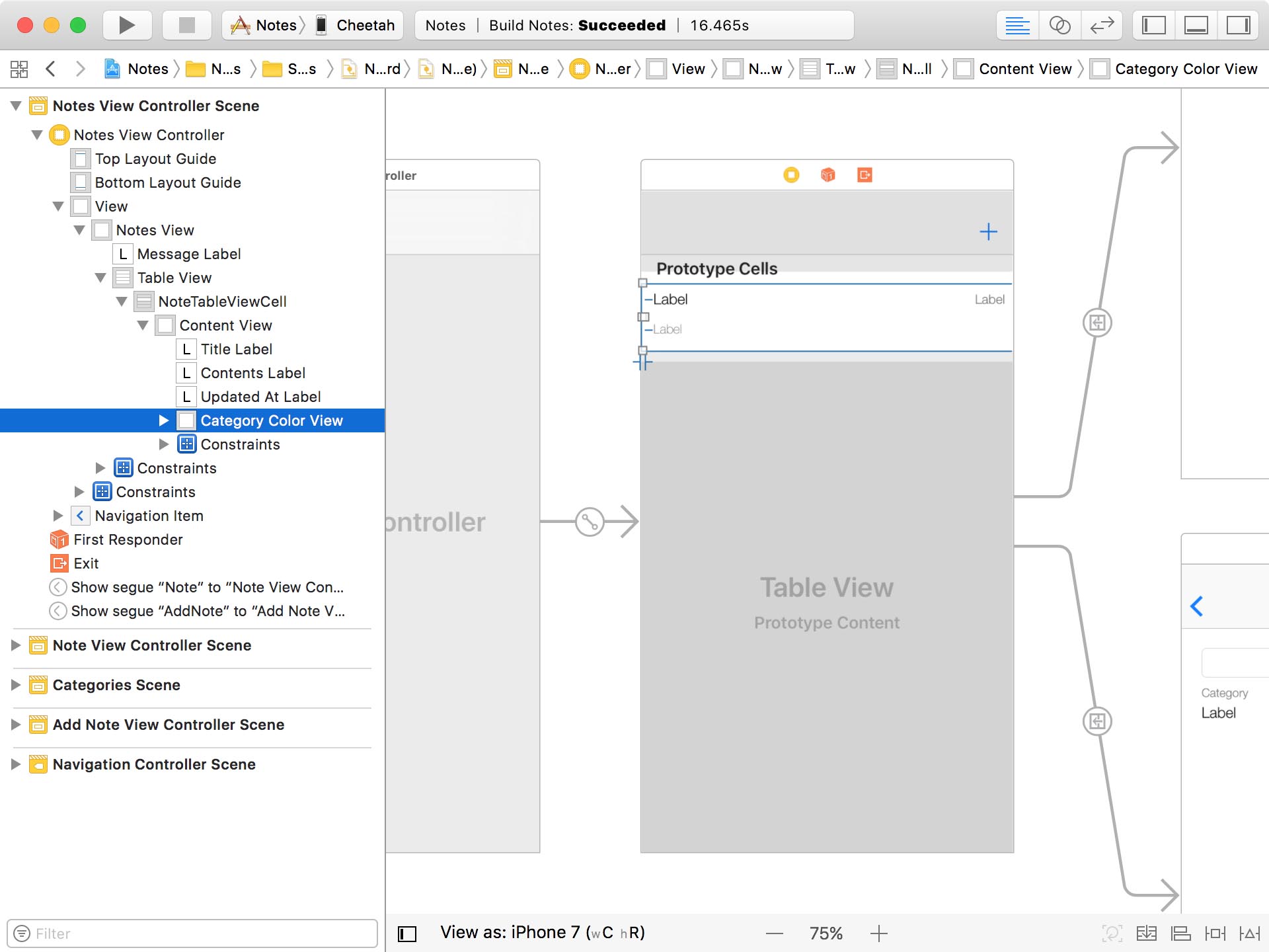 Displaying the Category of a Note