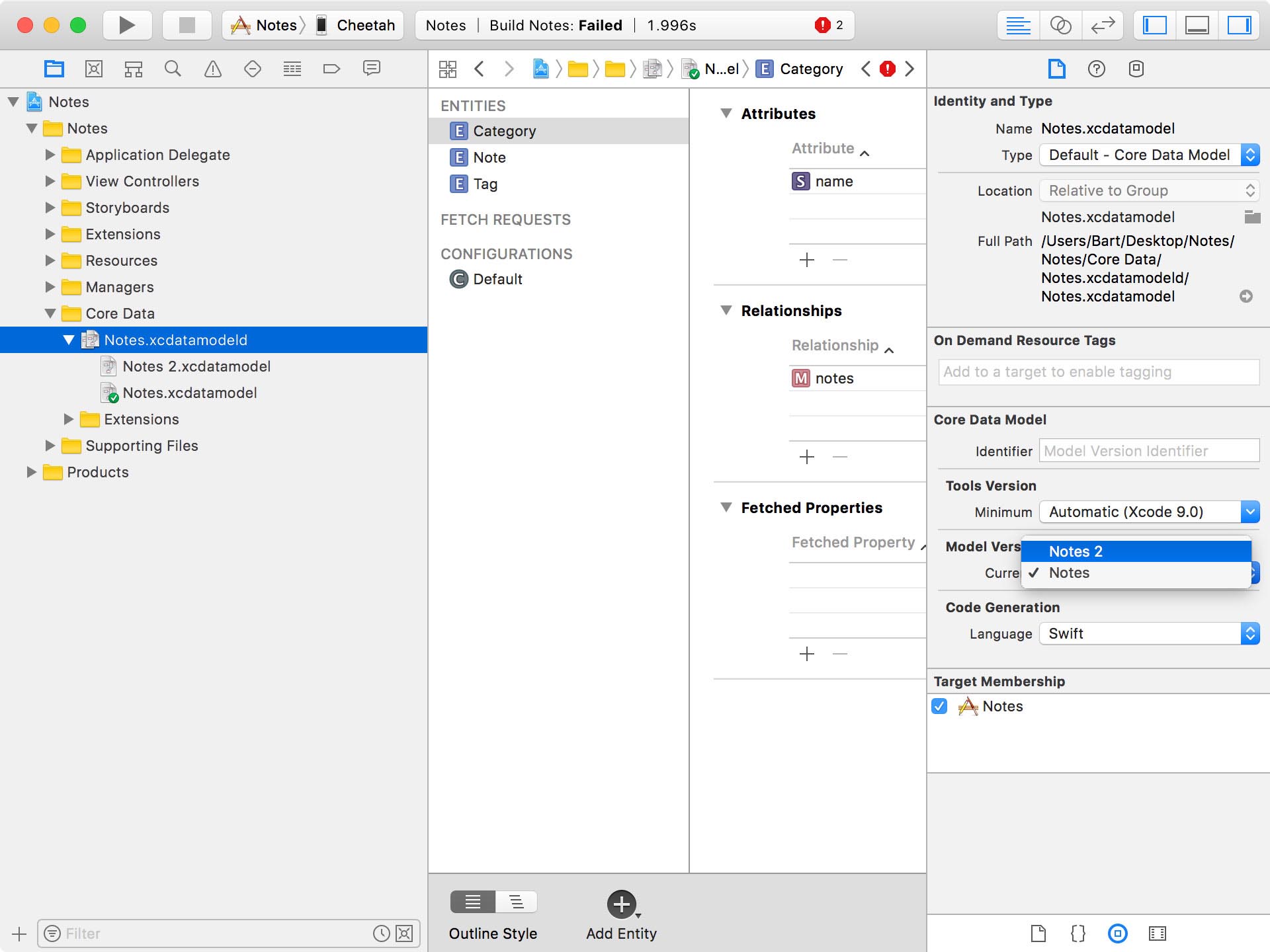Changing the Active Data Model Version