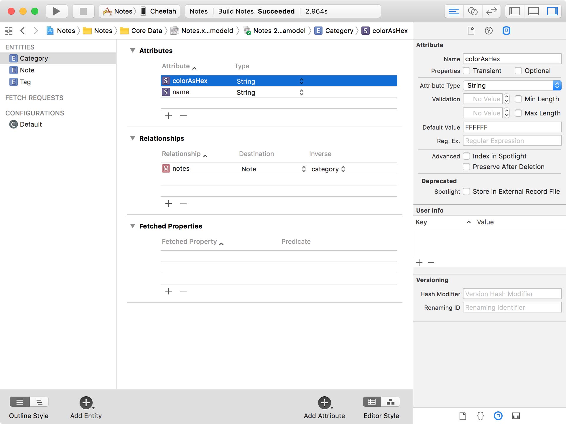 Adding an Attribute to the New Data Model Version