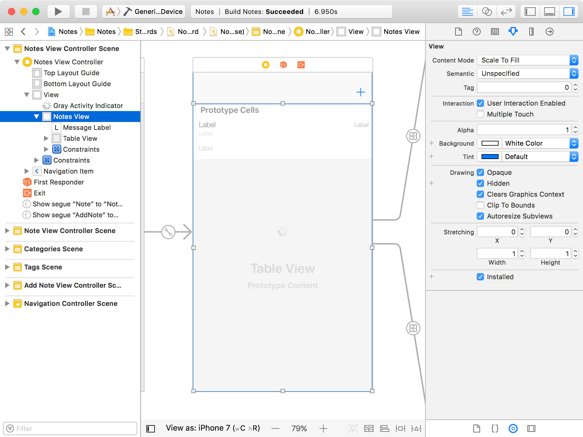 Hiding the Notes View