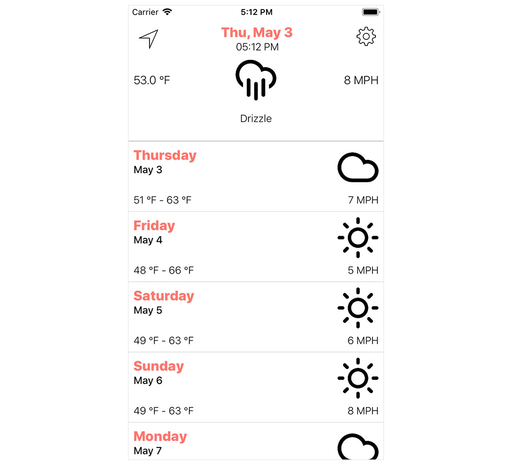 Cloudy's Settings View