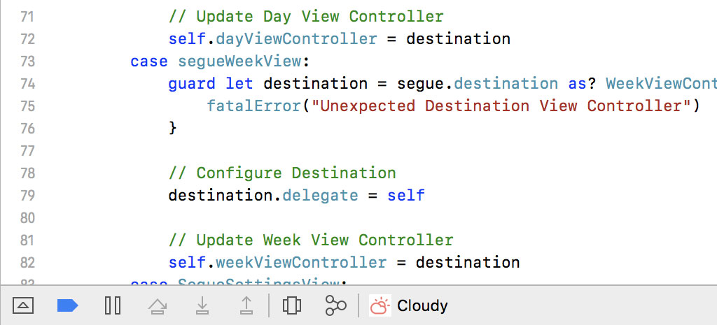 Clicking the **Debug Memory Graph** button in the debug bar at the bottom.