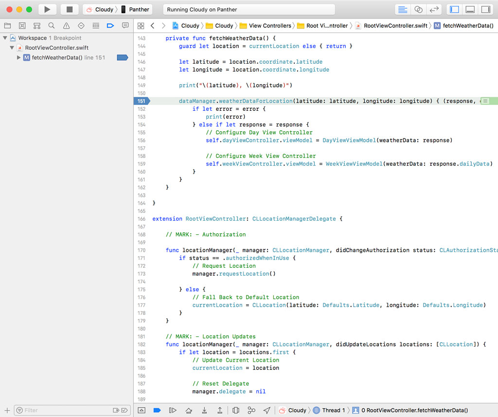 Xcode's Breakpoint Navigator