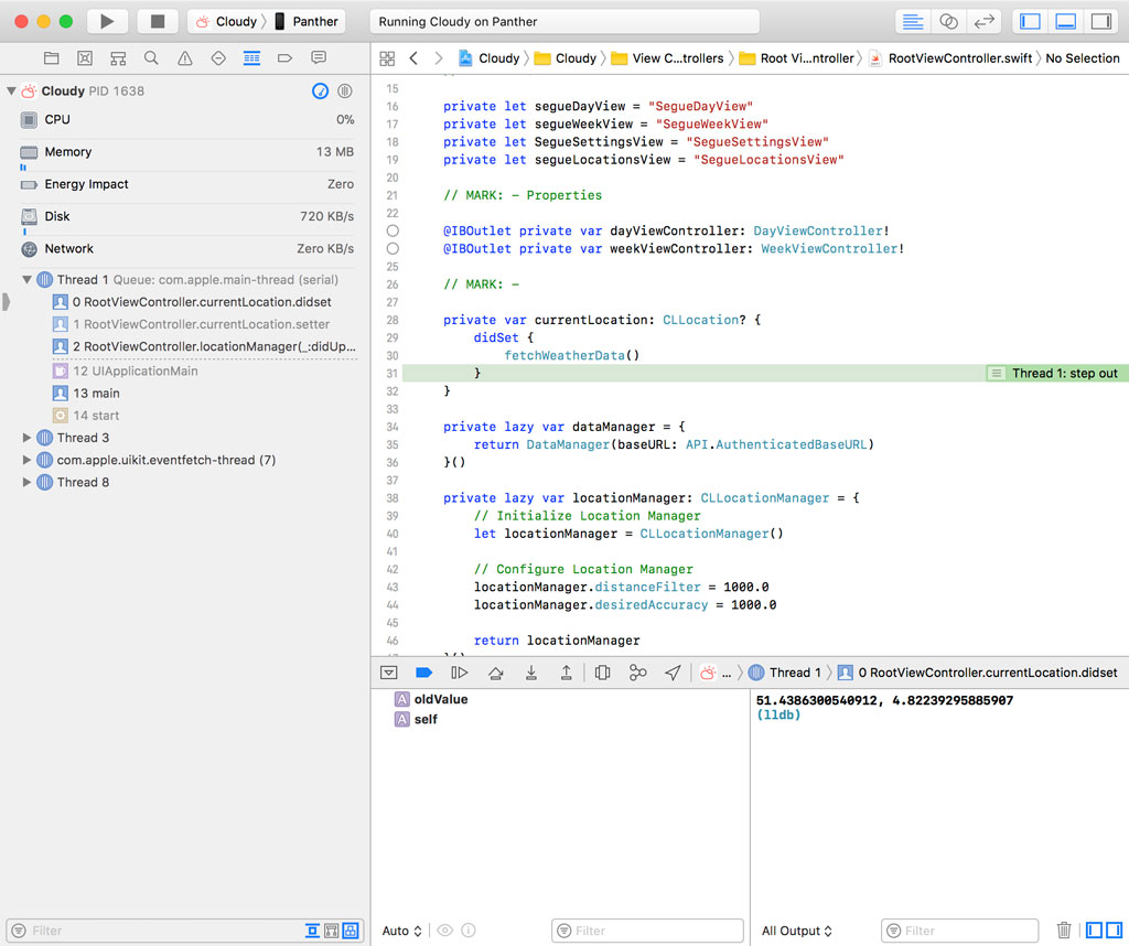 Stepping Out of a Method or Function