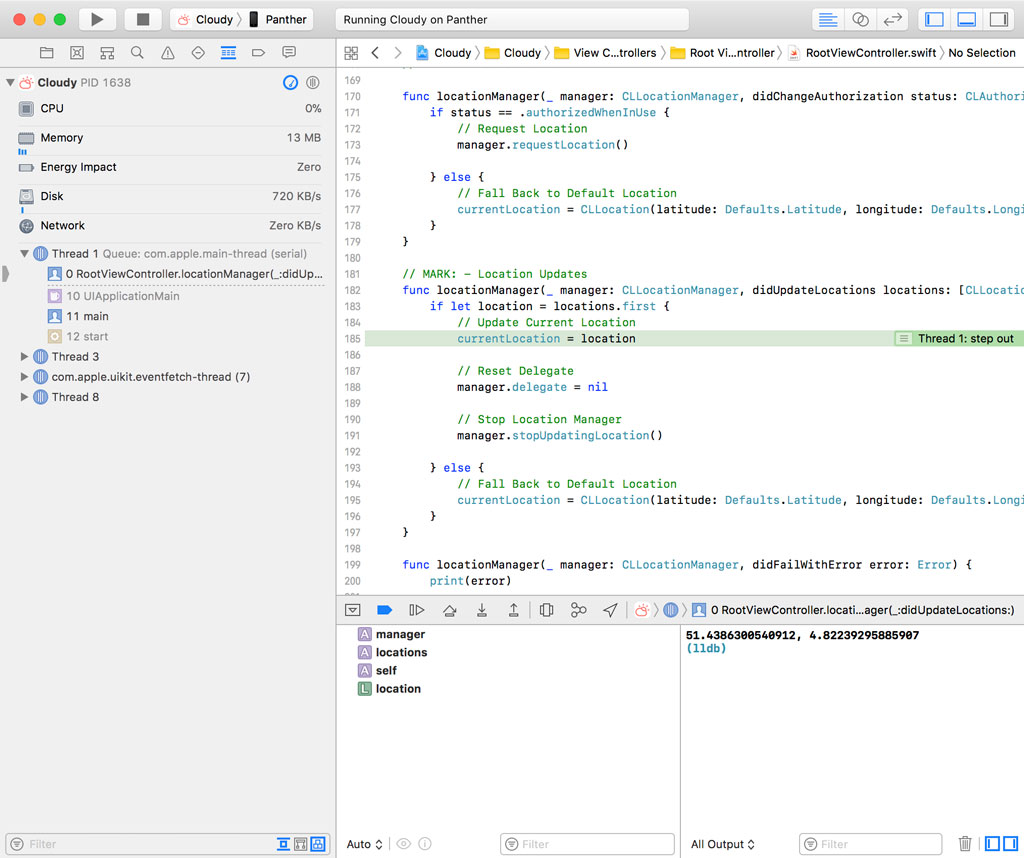 Stepping Out of a Method or Function