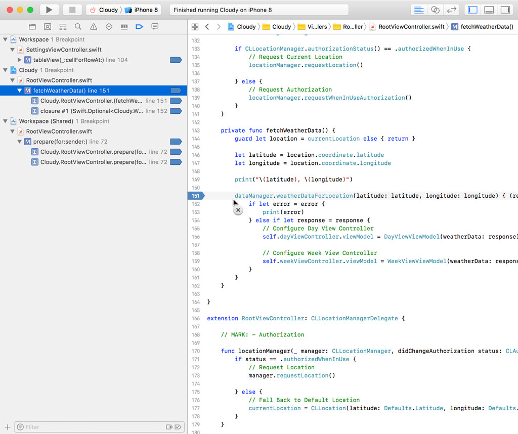 You can drag a breakpoint from the gutter of the source editor.