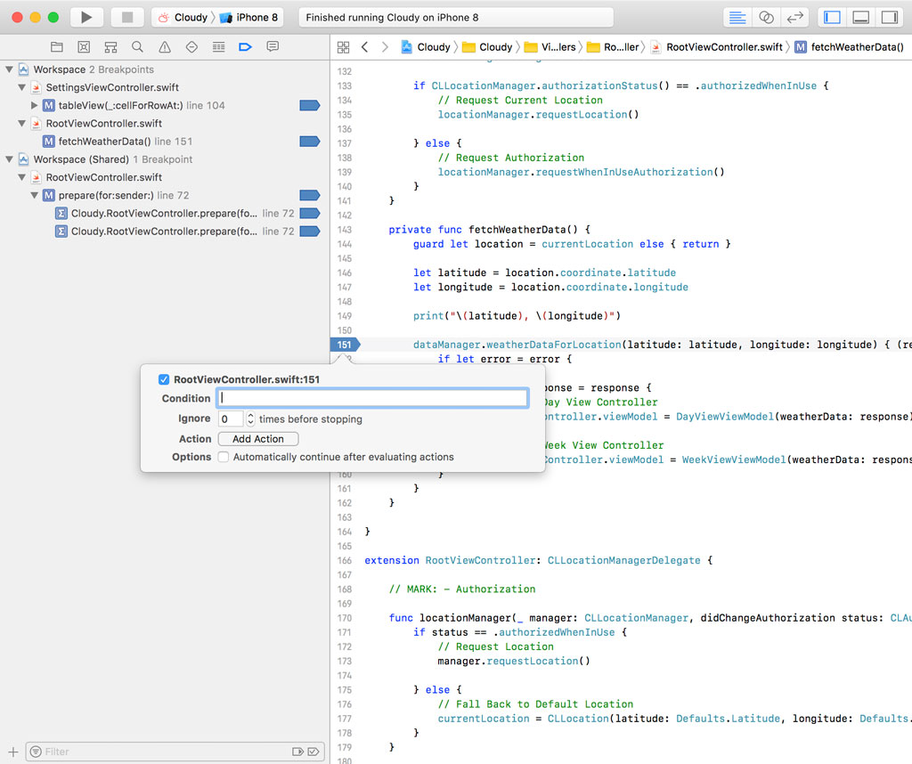 Editing a Breakpoint