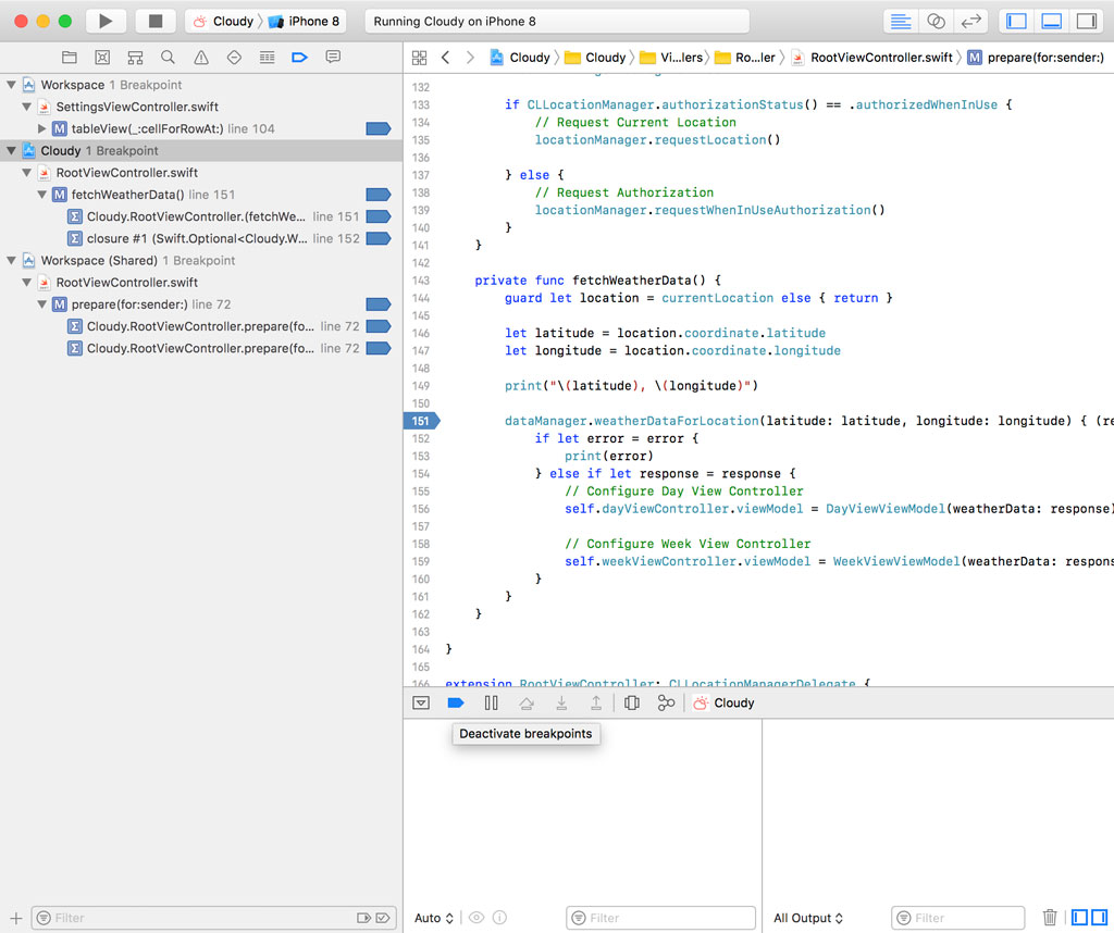 Enabling and Disabling Breakpoints In the Debug Bar
