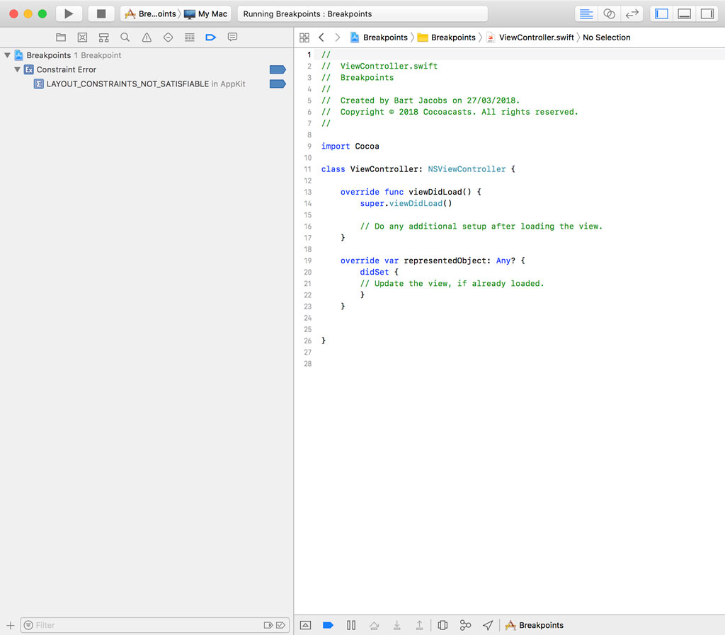 Adding a Constraint Error Breakpoint