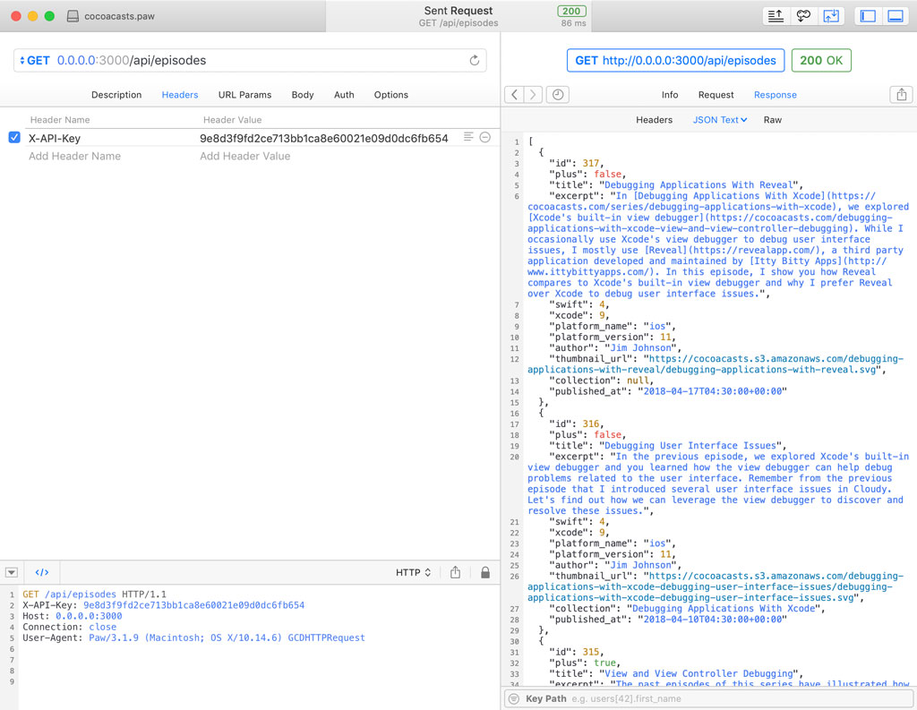 Fetching Data From the Cocoacasts API