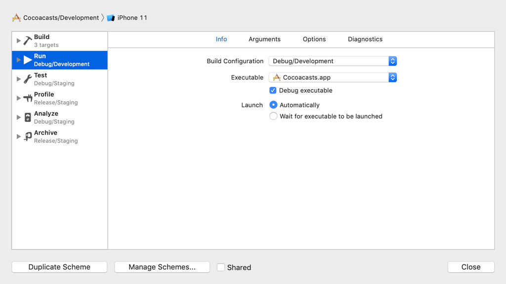 Configuring a Scheme