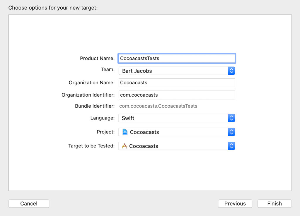 Adding a Unit Testing Bundle