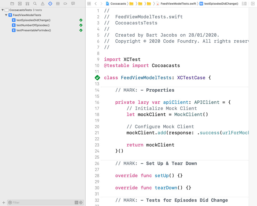Running the Test Suite In Xcode