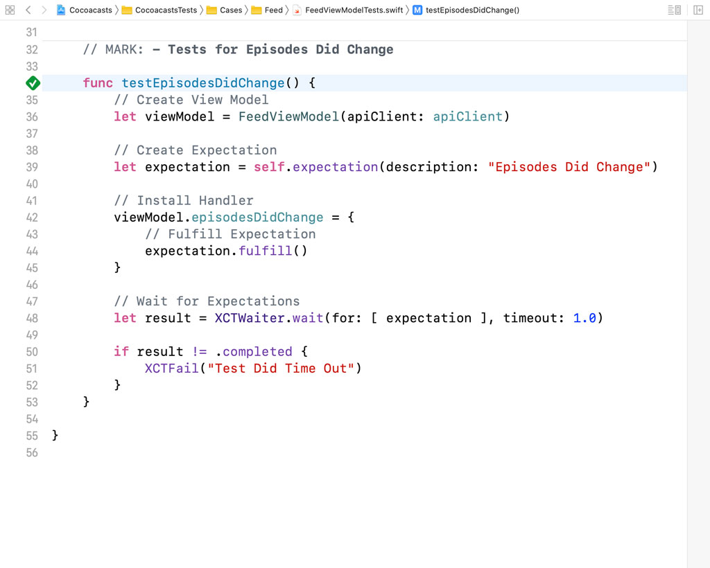Running a Unit Test in Xcode