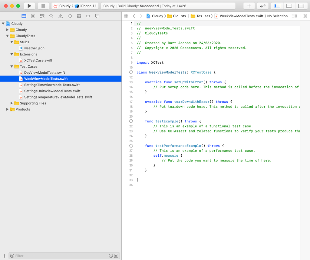 Creating WeekViewModelTests.swift
