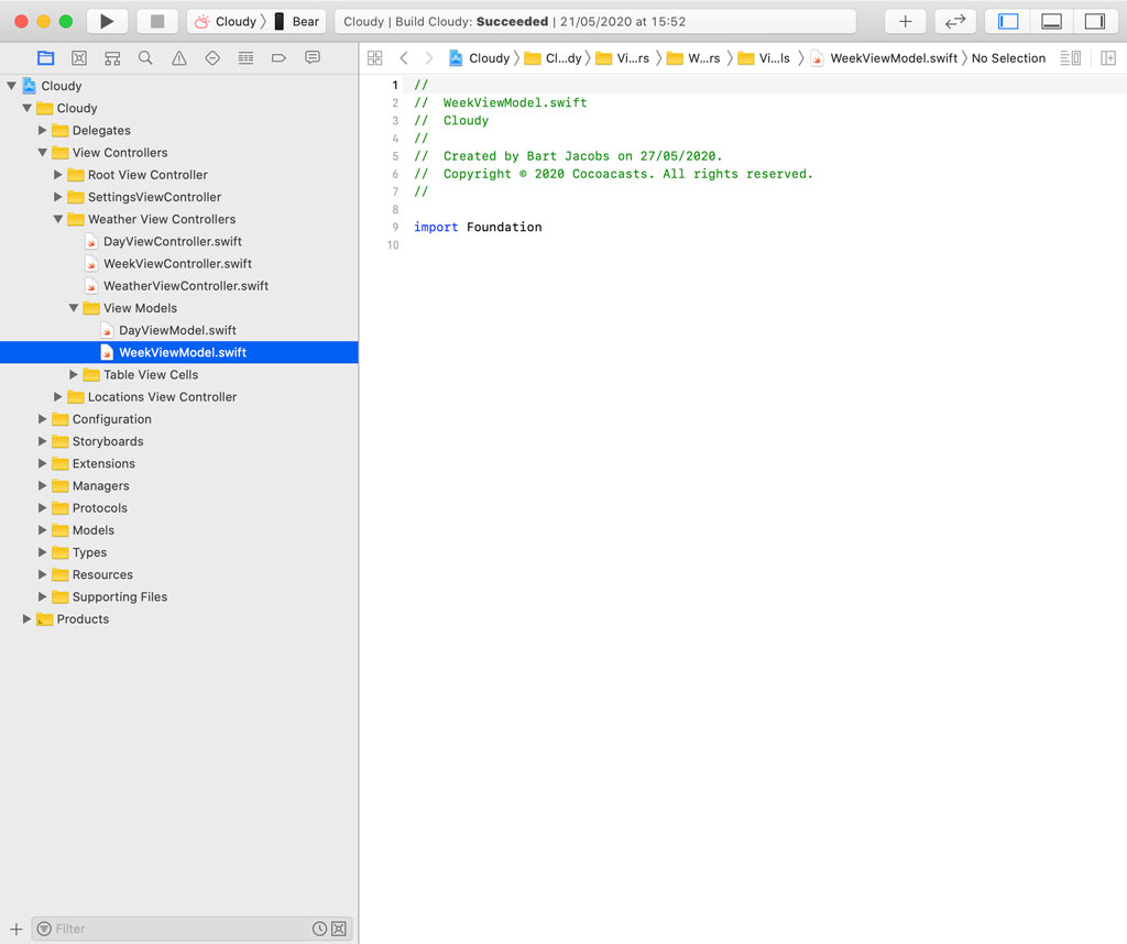 Creating the Week View Model