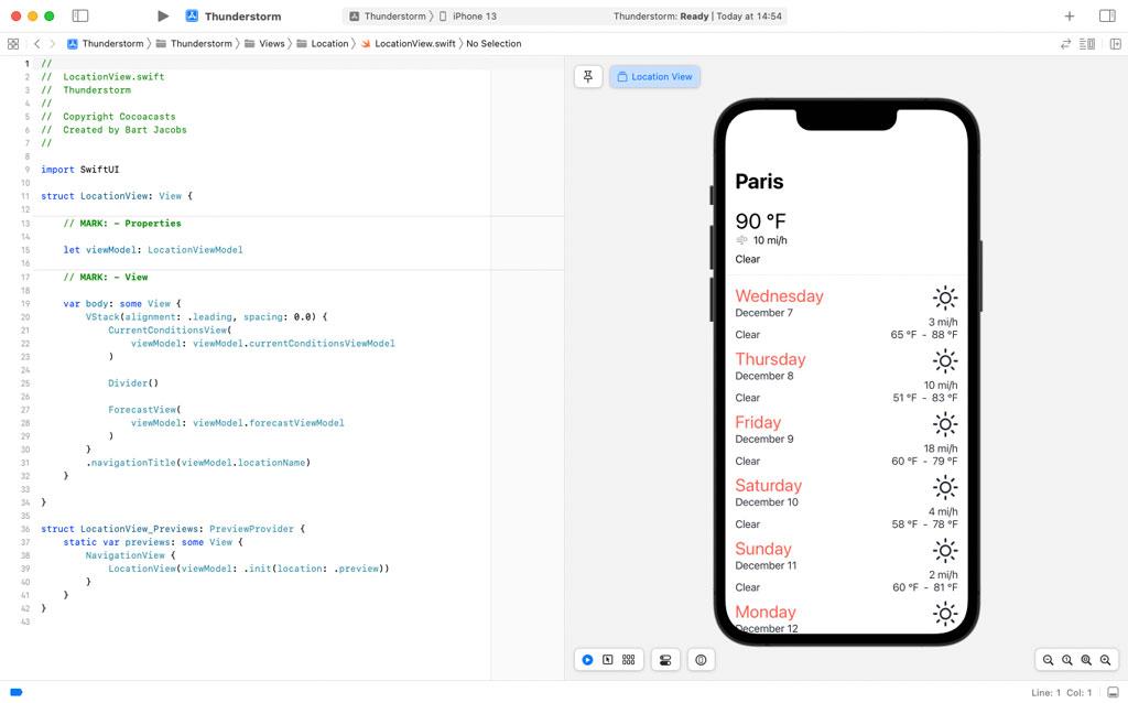 Previewing the Location View