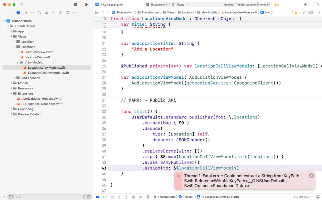 Objective-C Runtime Error