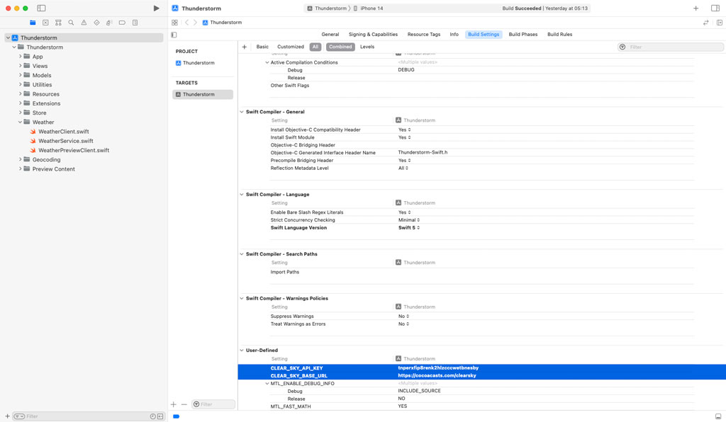 Defining User-Defined Build Settings