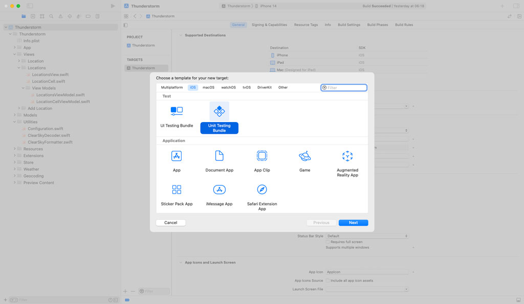 Adding a Unit Testing Bundle