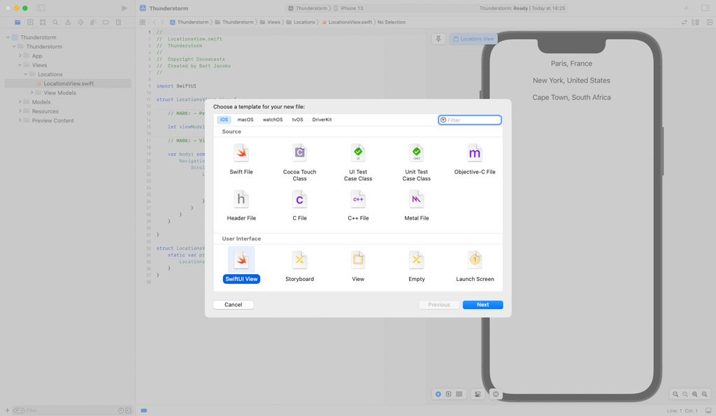 Creating the Location Cell