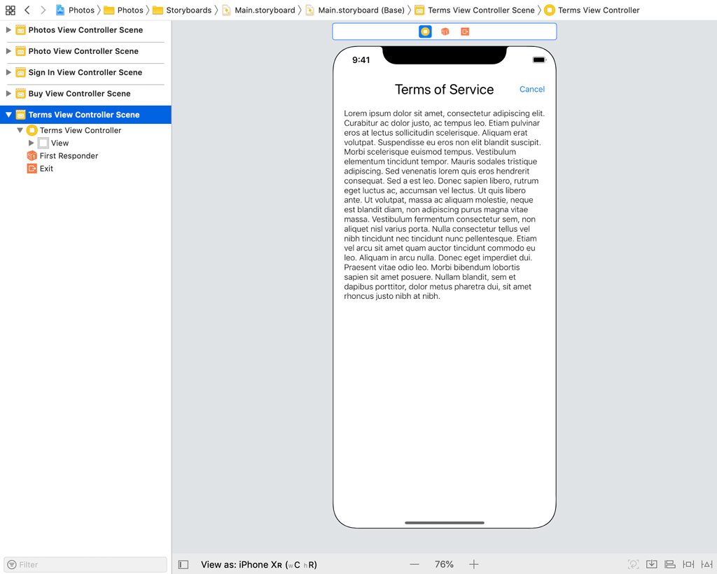 Terms View Controller