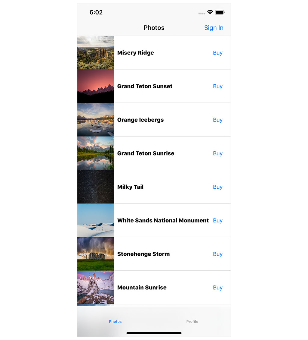 Running the Application in the Simulator