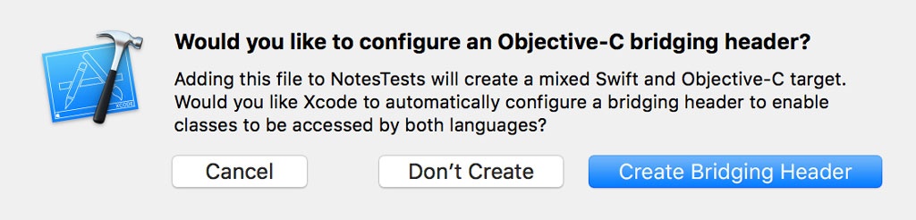 There's no need to create an Objective-C bridging header.